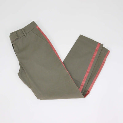 Brunello Cucinelli Army Green Cotton Side Satin Trimmed Pants