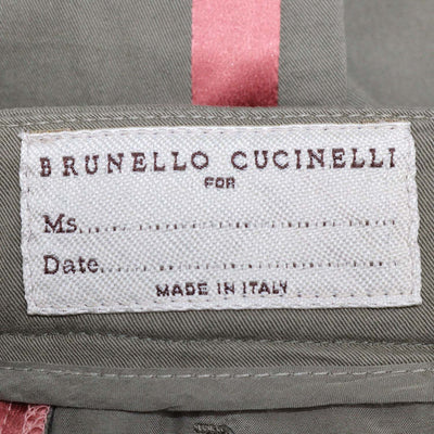 Brunello Cucinelli Army Green Cotton Side Satin Trimmed Pants