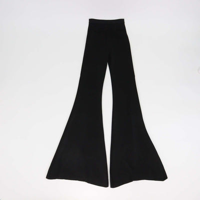 Balmain Black Viscose Button Detailed Flared Trousers