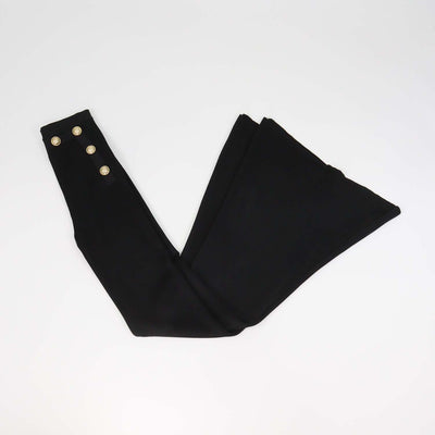 Balmain Black Viscose Button Detailed Flared Trousers