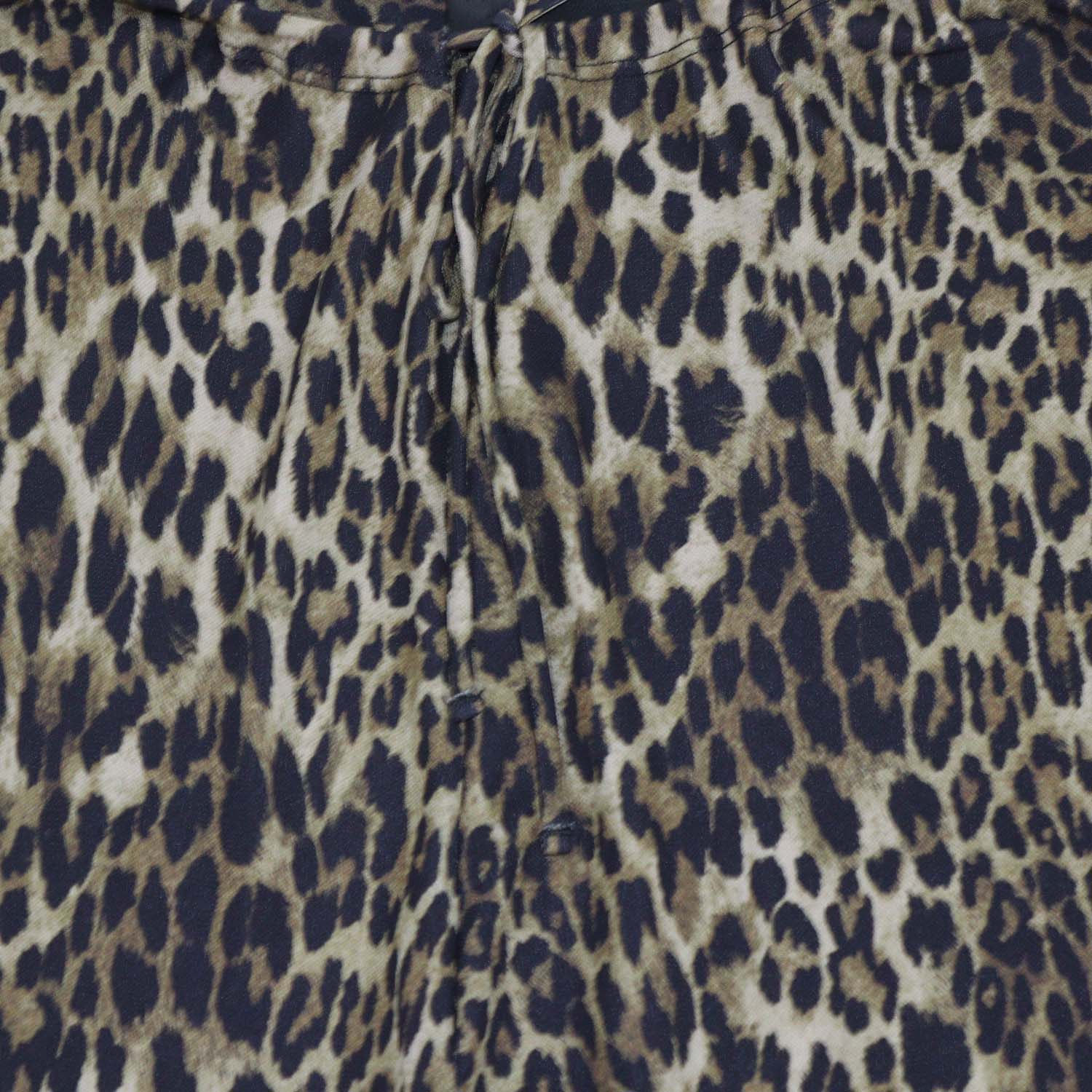 Nili Lotan Black/Olive Green Viscose Leopard Print Adriel Pants