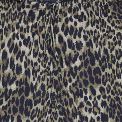 Nili Lotan Black/Olive Green Viscose Leopard Print Adriel Pants