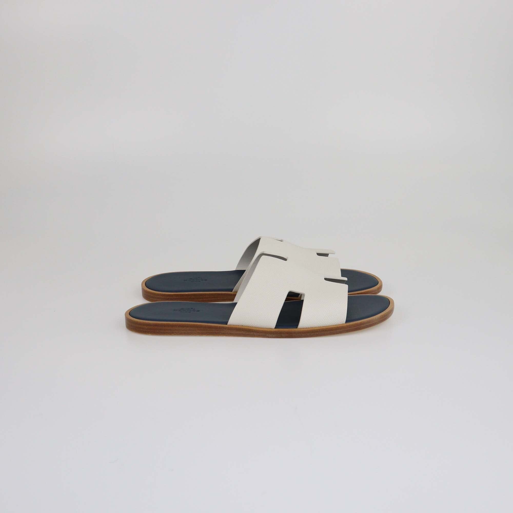 Hermes Gris/Bleu Epsom Turquin Izmir Sandals Mens Hermes 