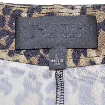 Nili Lotan Black/Olive Green Viscose Leopard Print Adriel Pants