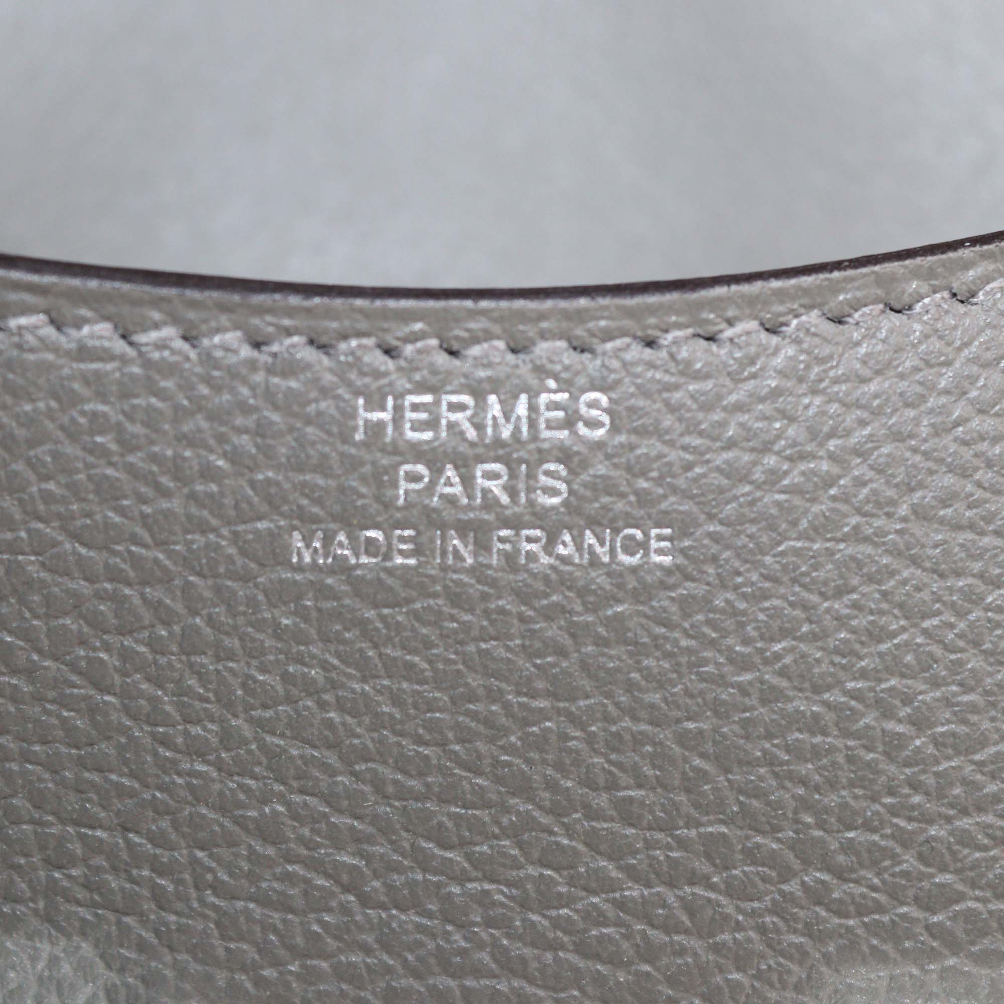 Hermes Gris Meyer Evercolor Leather Constance Slim Wallet