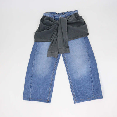 Alexander Wang Blue Denim Slouchy Pants w/Tied T-Shirt