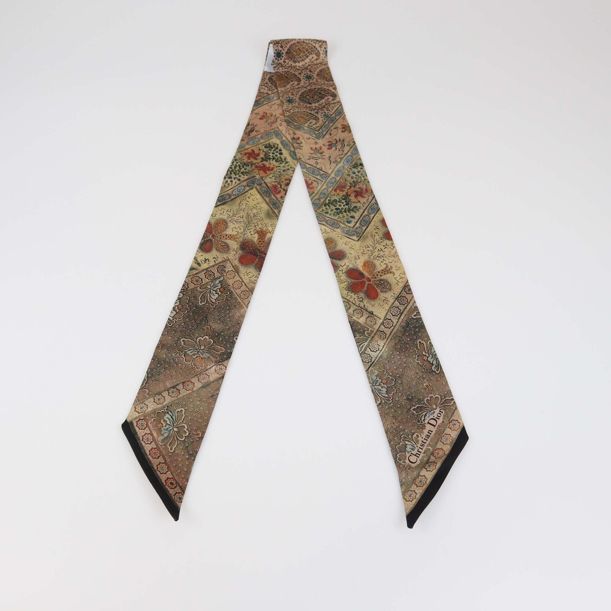 Christian Dior Brown Silk Printed Bandeau