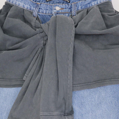 Alexander Wang Blue Denim Slouchy Pants w/Tied T-Shirt