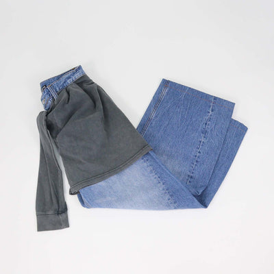 Alexander Wang Blue Denim Slouchy Pants w/Tied T-Shirt