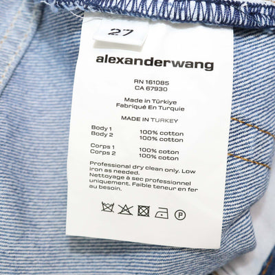 Alexander Wang Blue Denim Slouchy Pants w/Tied T-Shirt