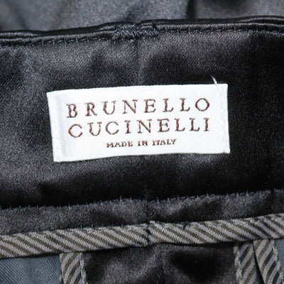 Brunello Cucinelli Black Cotton & Silk Flared Pants