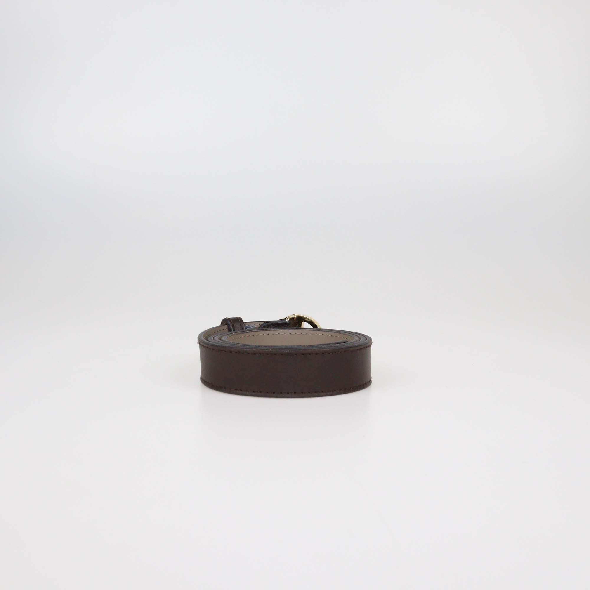 Versace Collection Dark Brown Leather Medusa Buckle Belt