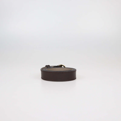 Versace Collection Dark Brown Leather Medusa Buckle Belt