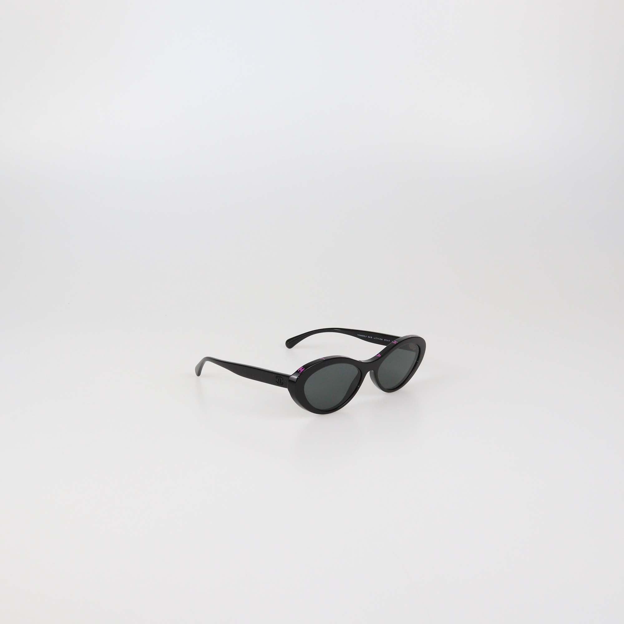 Chanel Black Oval Sunglasses