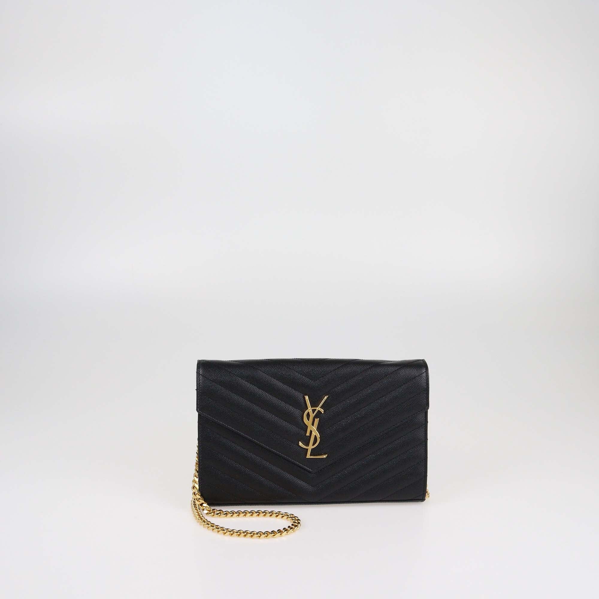 Saint Laurent Black Classic Cassandre Wallet On Chain Womens Saint Laurent 