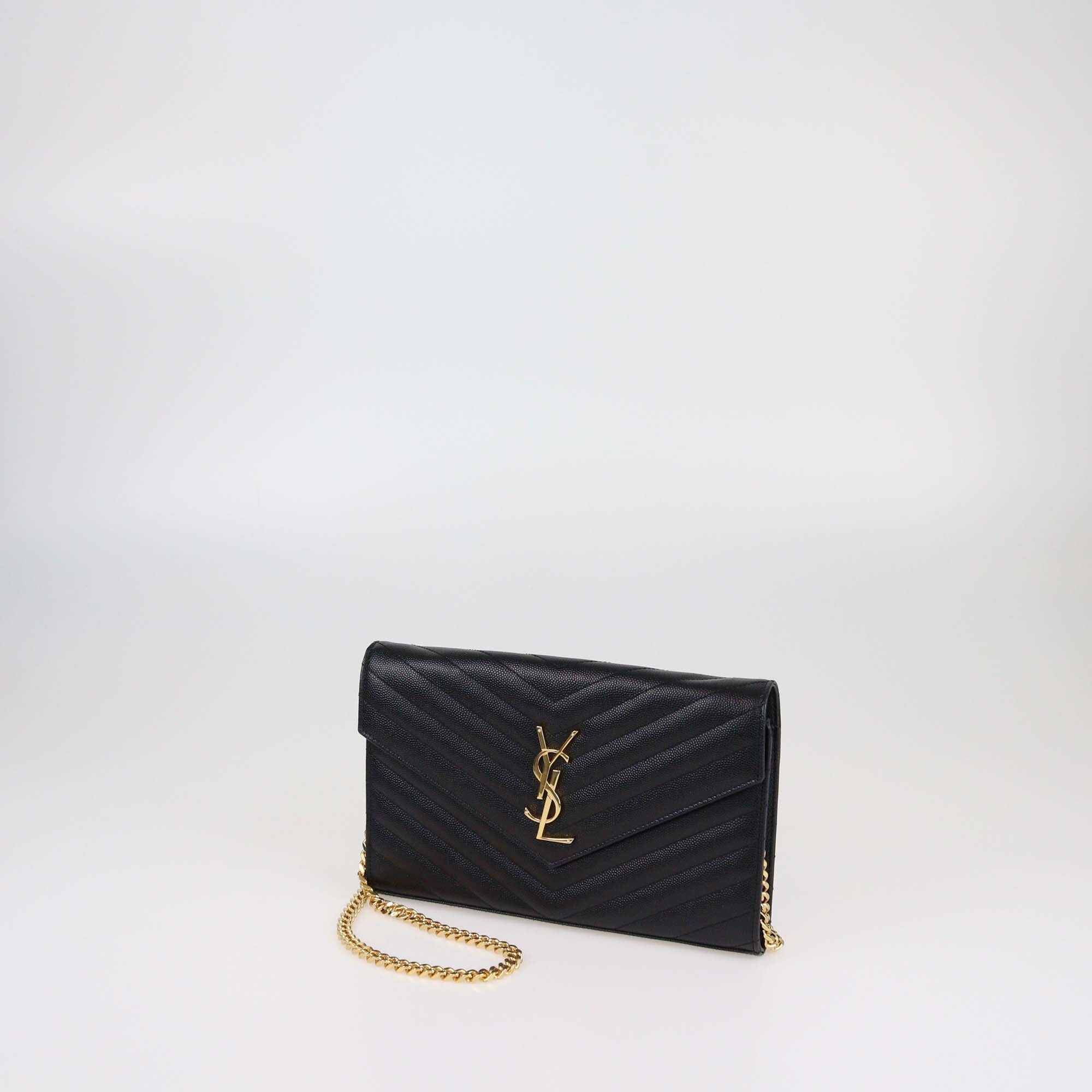 Saint Laurent Black Classic Cassandre Wallet On Chain Womens Saint Laurent 