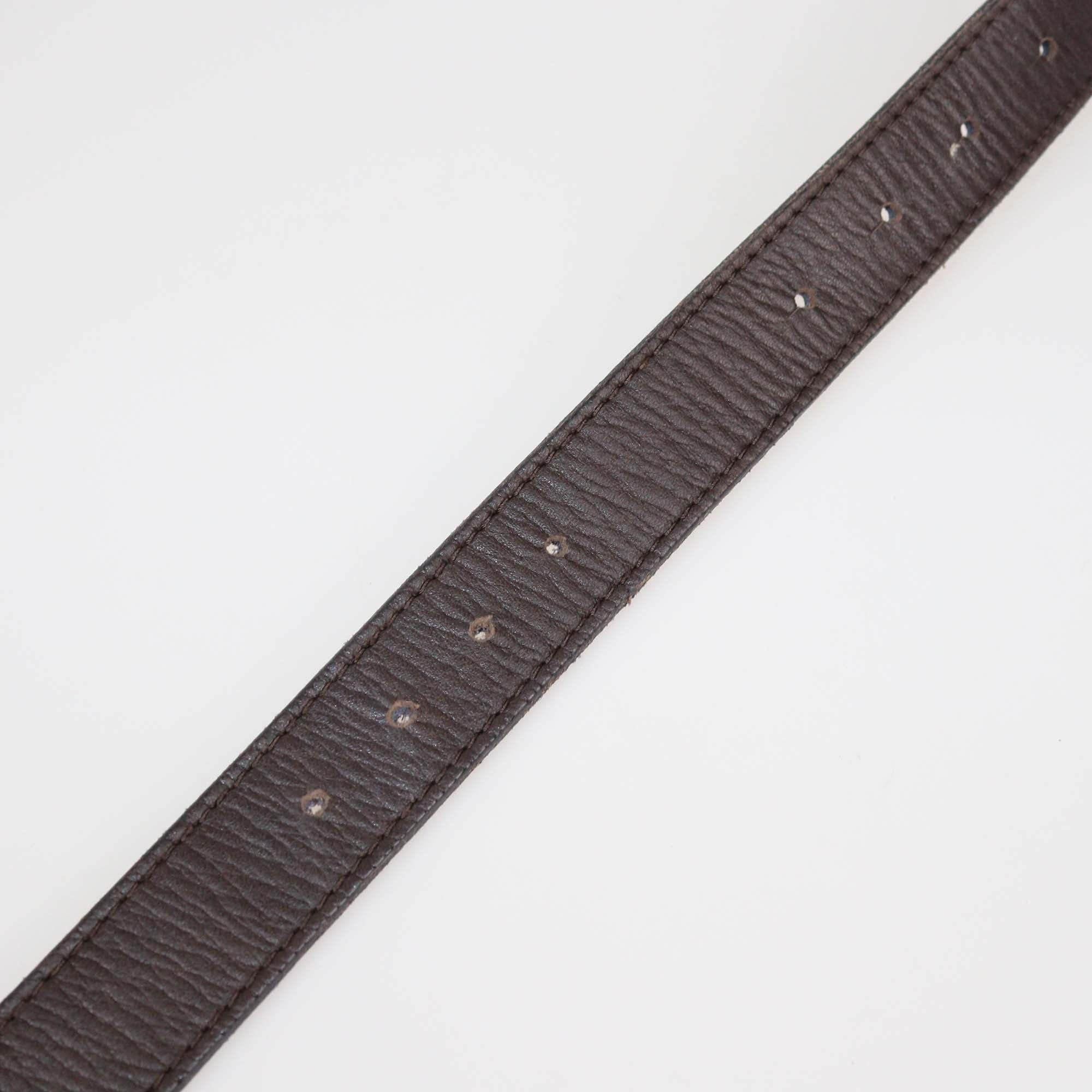 Versace Collection Dark Brown Leather Medusa Buckle Belt