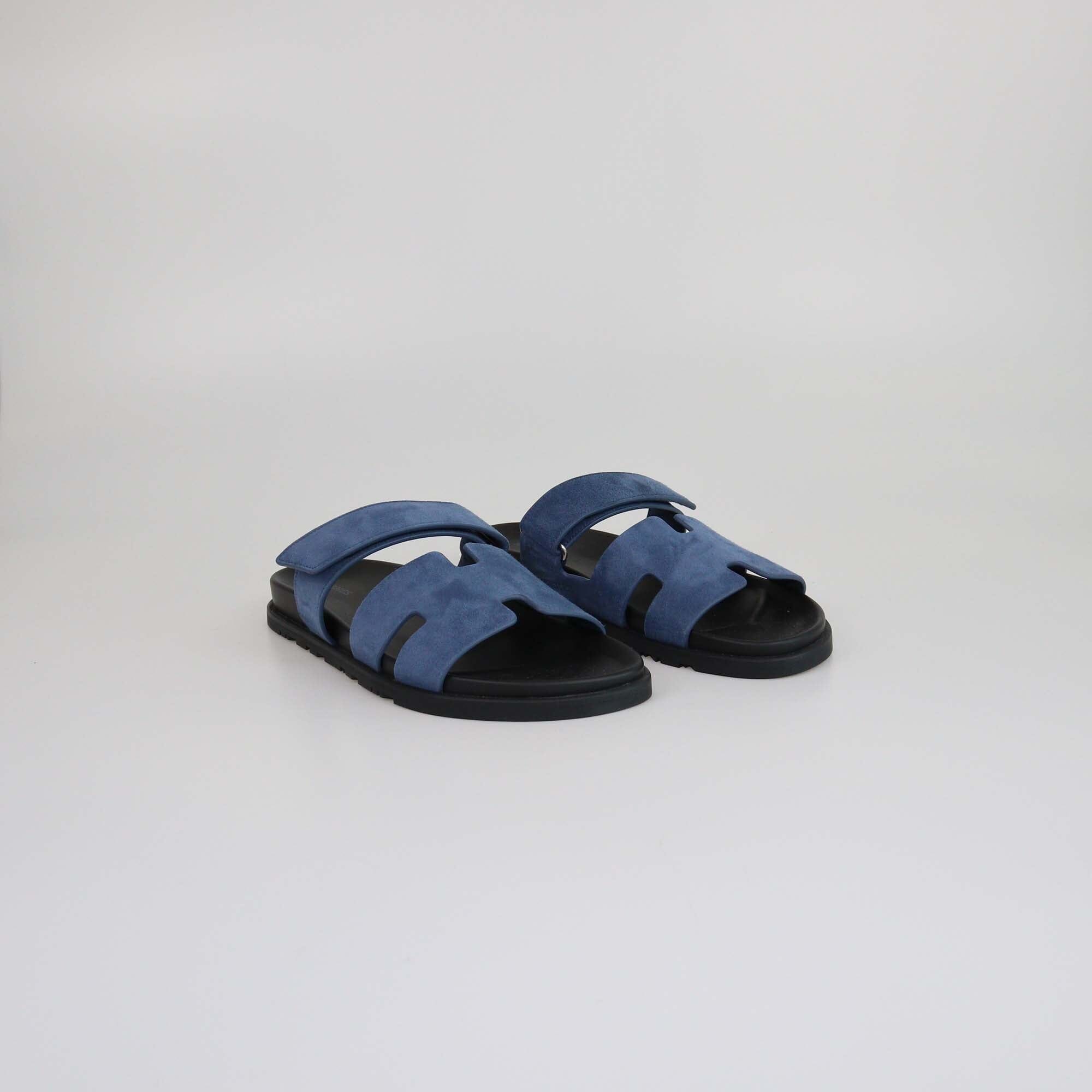 Hermes Blue Celeste Chypre Sandals Mens Hermes 