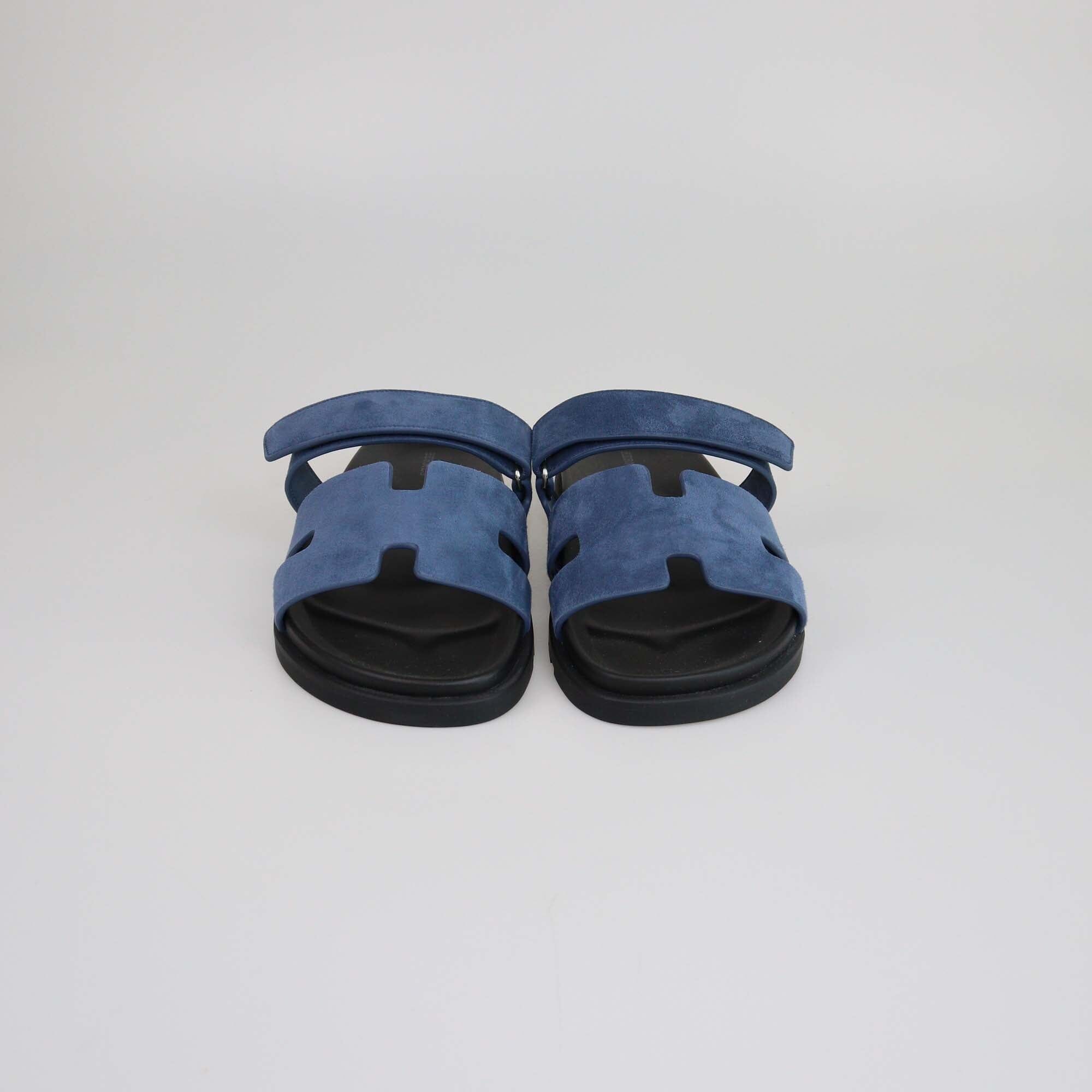 Hermes Blue Celeste Chypre Sandals Mens Hermes 