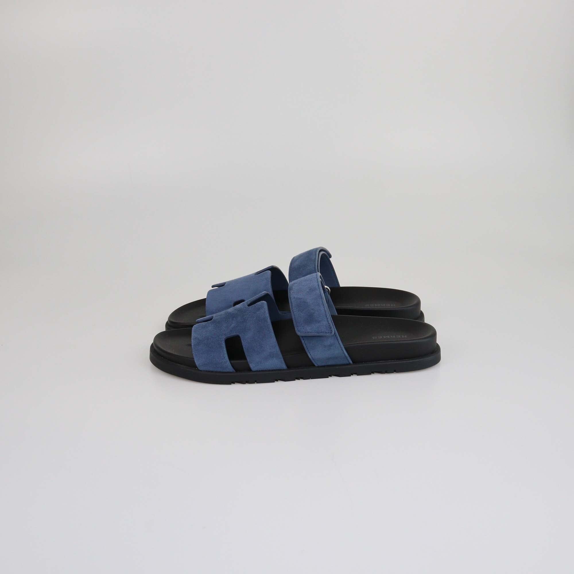 Hermes Blue Celeste Chypre Sandals Mens Hermes 