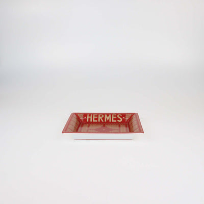 Hermes Rouge/Or Porcelain Hermes Sellier Change Tray