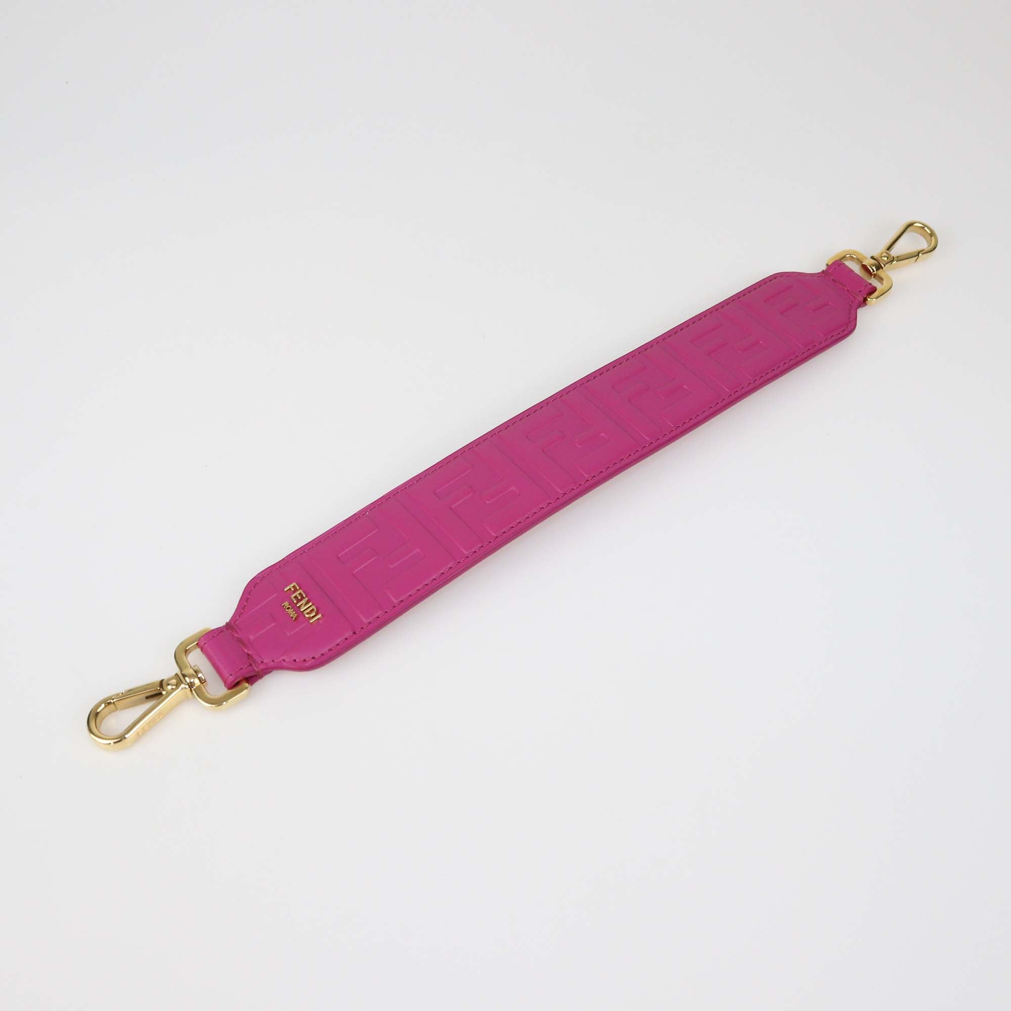 Fendi Fuchsia FF Leather Mini Strap You