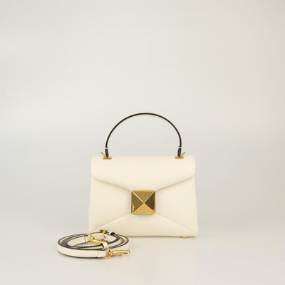 Valentino Ivory Mini One Stud Top Handle Bag Womens Valentino 