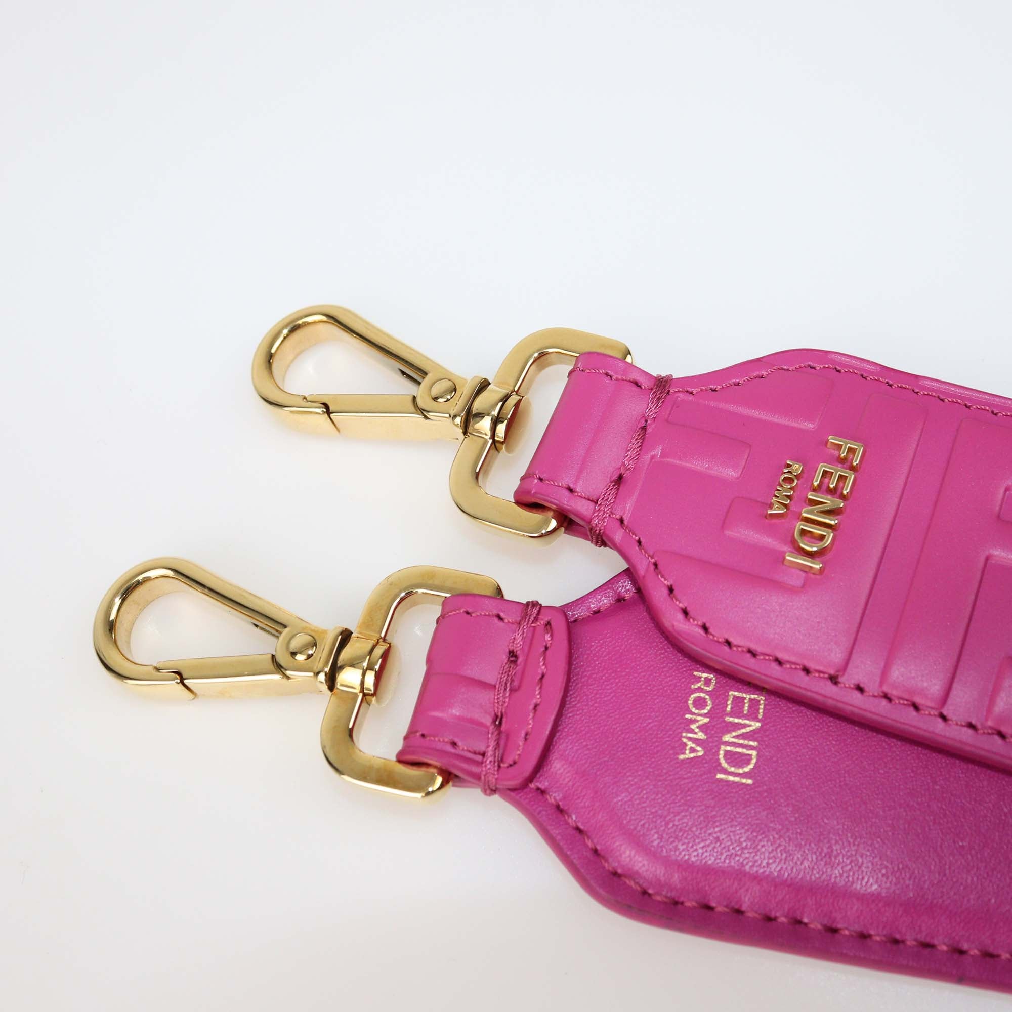 Fendi Fuchsia FF Leather Mini Strap You