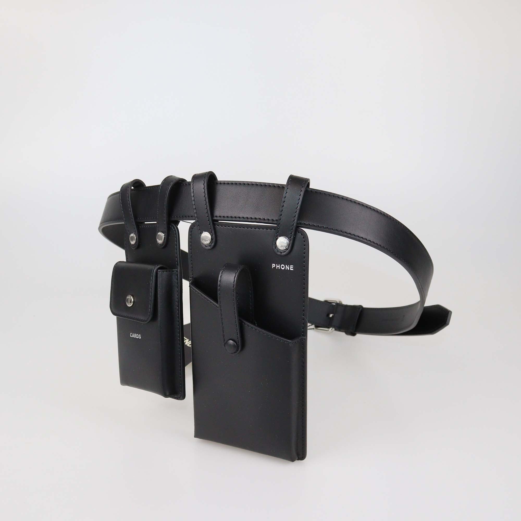 Fendi Black Leather Multi Accessory Belt