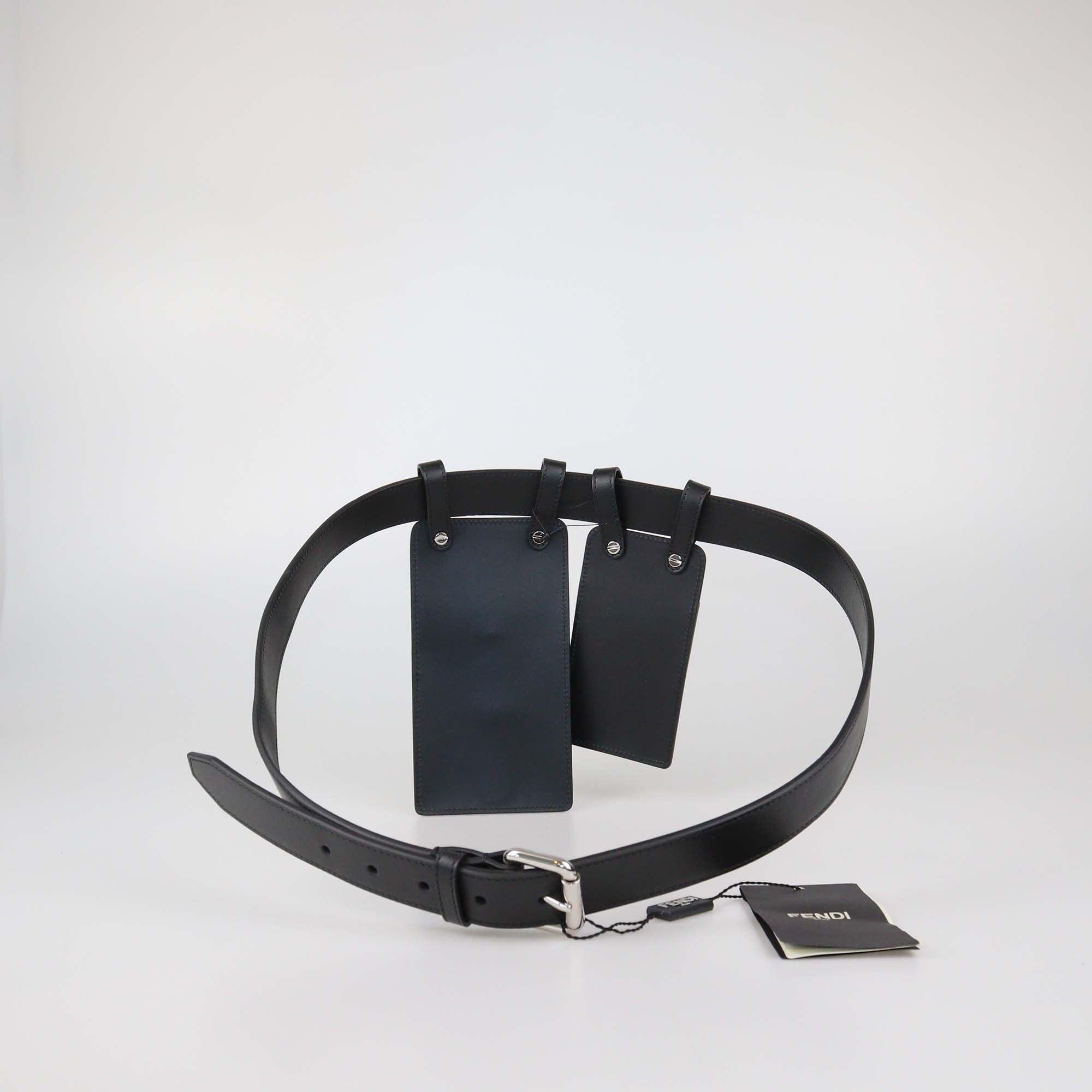 Fendi Black Leather Multi Accessory Belt