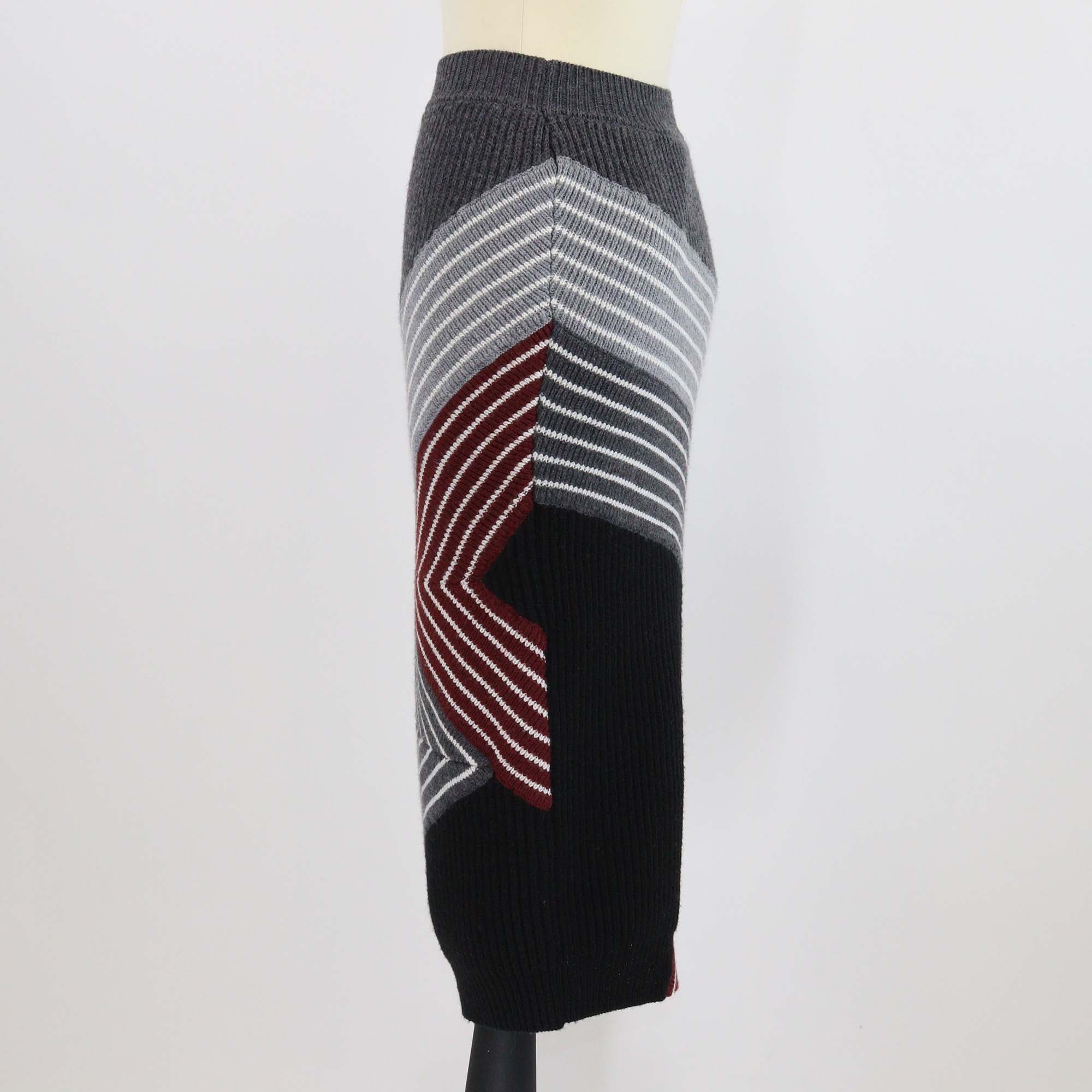 Stella McCartney Multicolor Striped Knitted Wool Midi Skirt