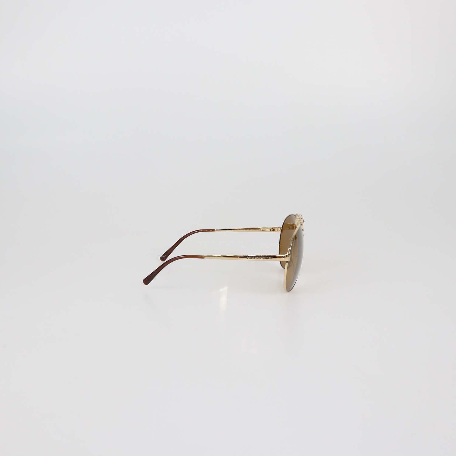 Dolce & Gabbana Gold/Brown Oversized Aviator Sunglasses