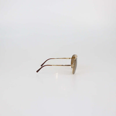 Dolce & Gabbana Gold/Brown Oversized Aviator Sunglasses