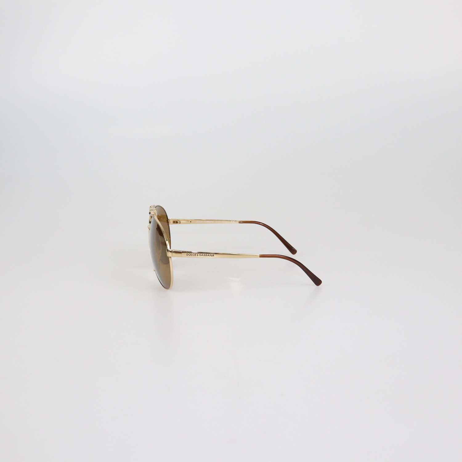 Dolce & Gabbana Gold/Brown Oversized Aviator Sunglasses