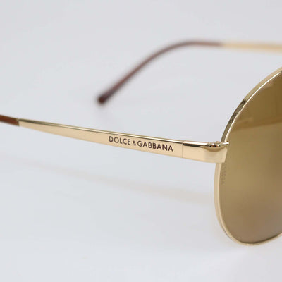 Dolce & Gabbana Gold/Brown Oversized Aviator Sunglasses