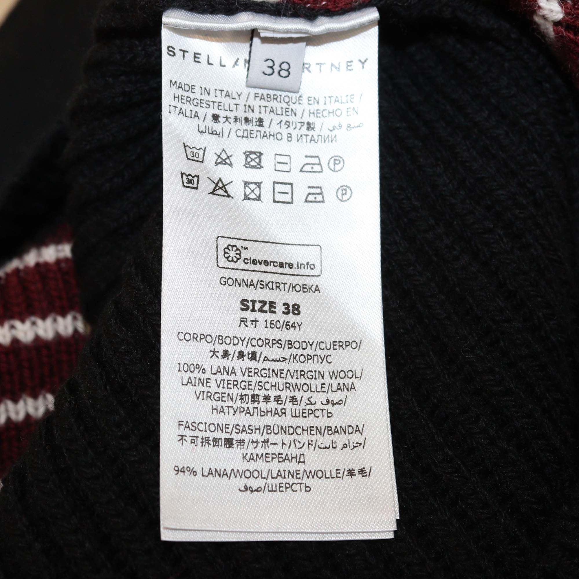 Stella McCartney Multicolor Striped Knitted Wool Midi Skirt