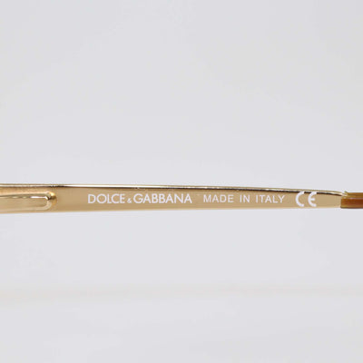 Dolce & Gabbana Gold/Brown Oversized Aviator Sunglasses