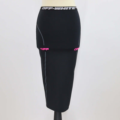 Off-White Black Logo Waist Band Active Pencil Skirt