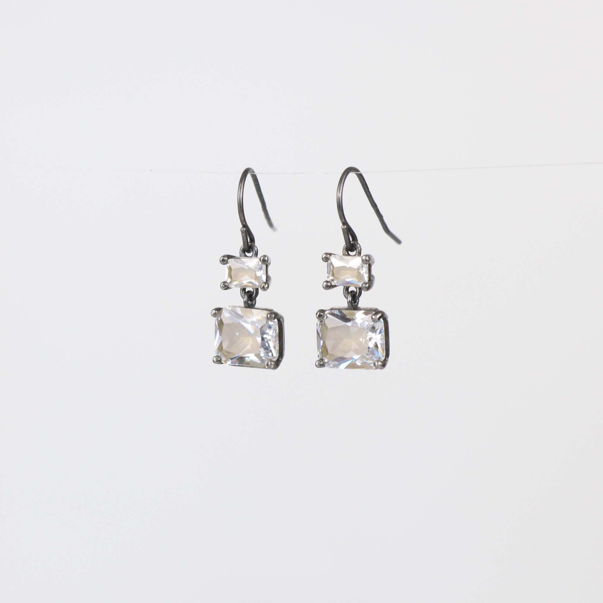Bottega Veneta Silver Orecchini Cubic Zirconia Drop Earrings