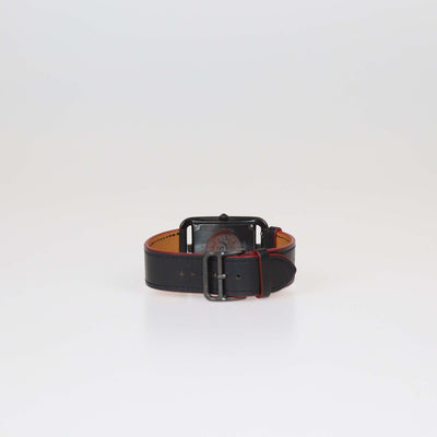Hermes Black Dial PVD Coated Stainless Steel Calf Leather Cape Code 29 mm Watch