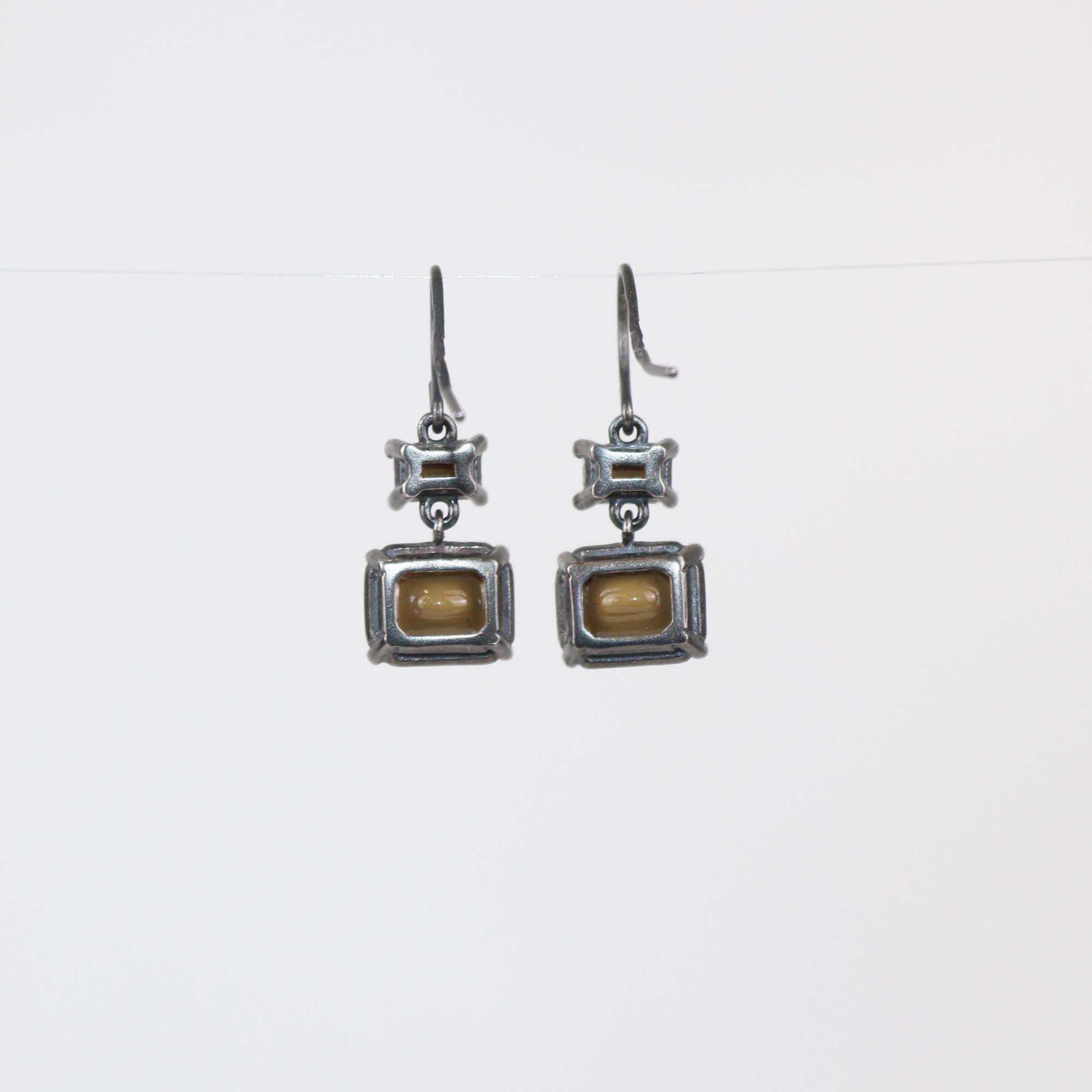 Bottega Veneta Silver Orecchini Cubic Zirconia Drop Earrings