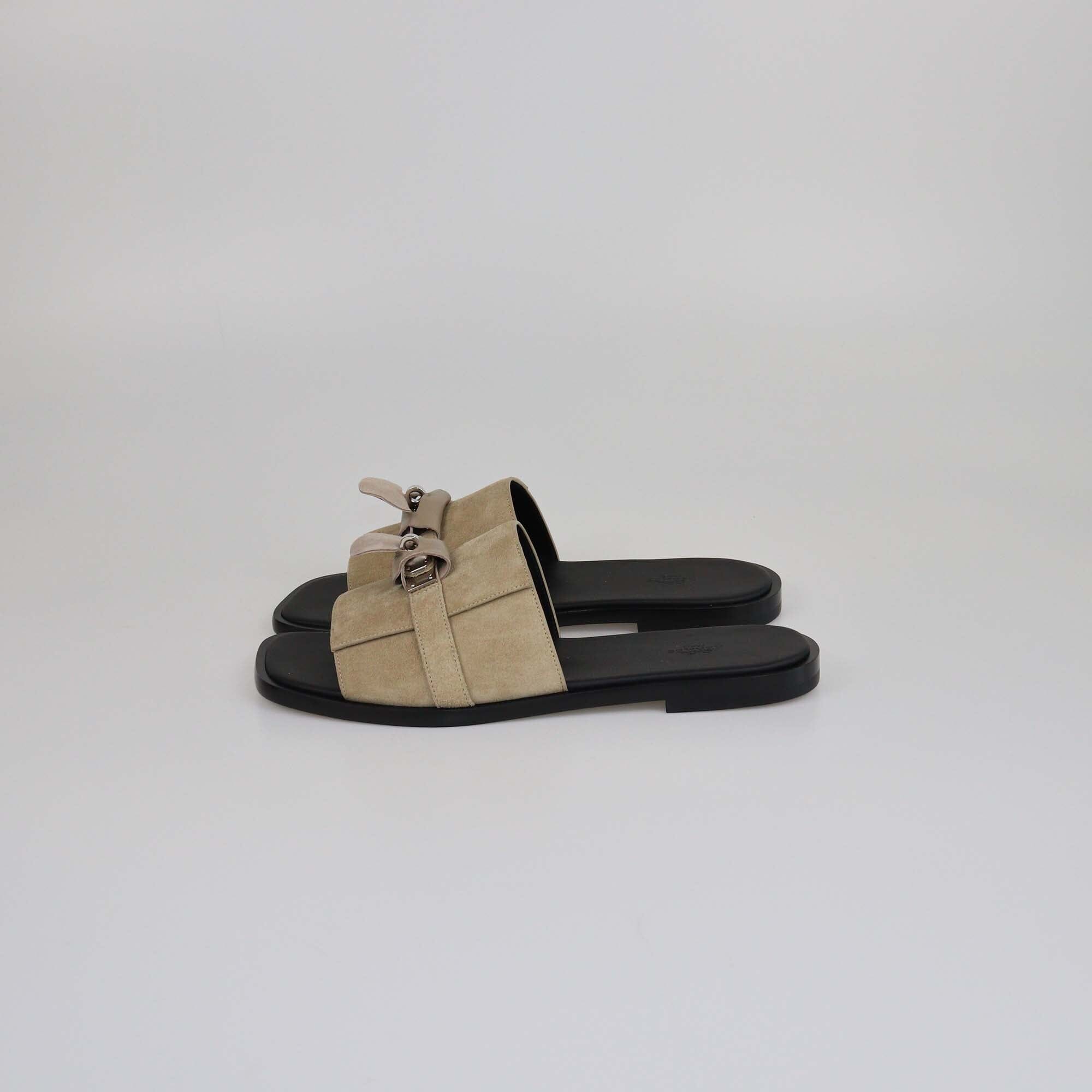 Hermes Beige Gabriel Sandals Mens Hermes 