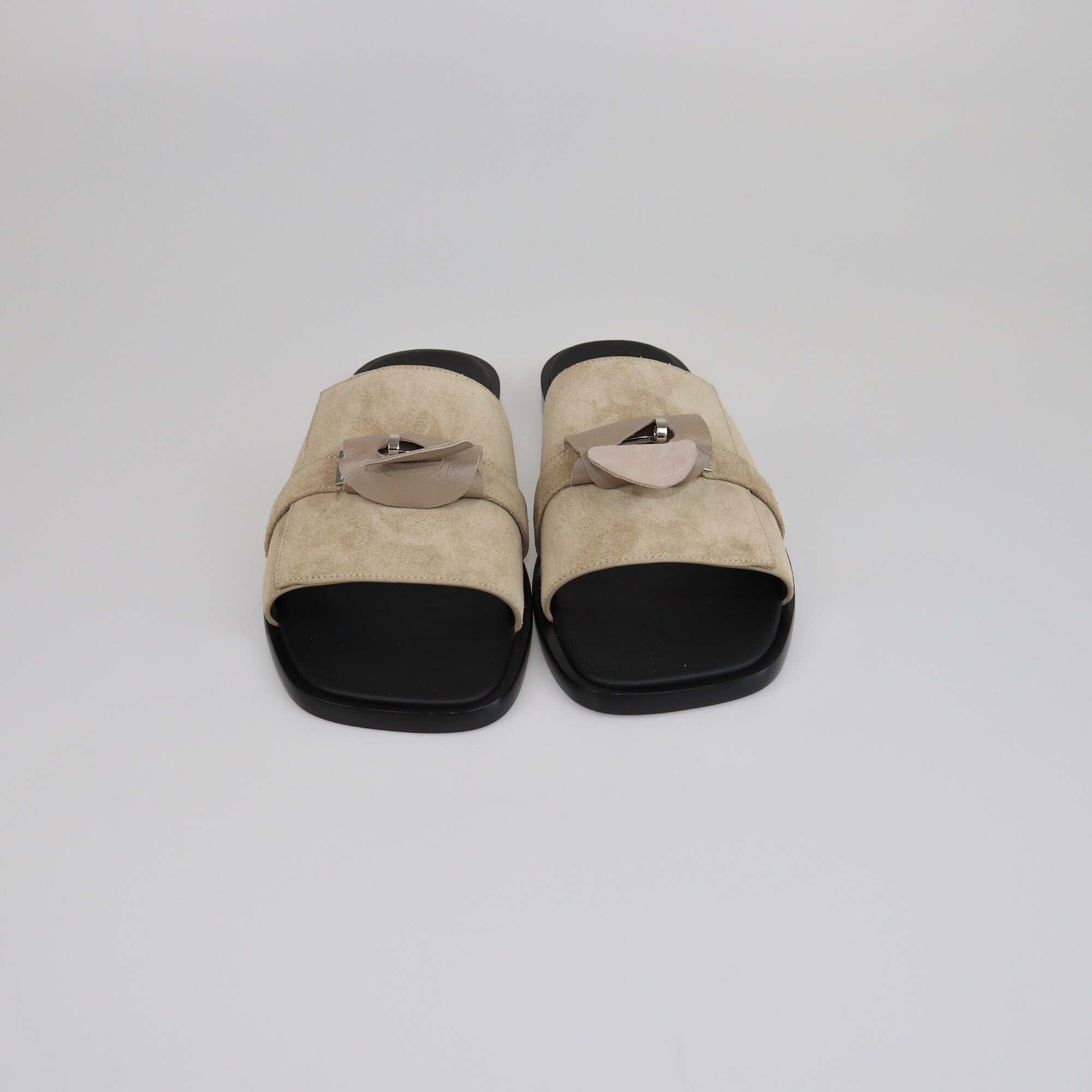 Hermes Beige Gabriel Sandals Mens Hermes 