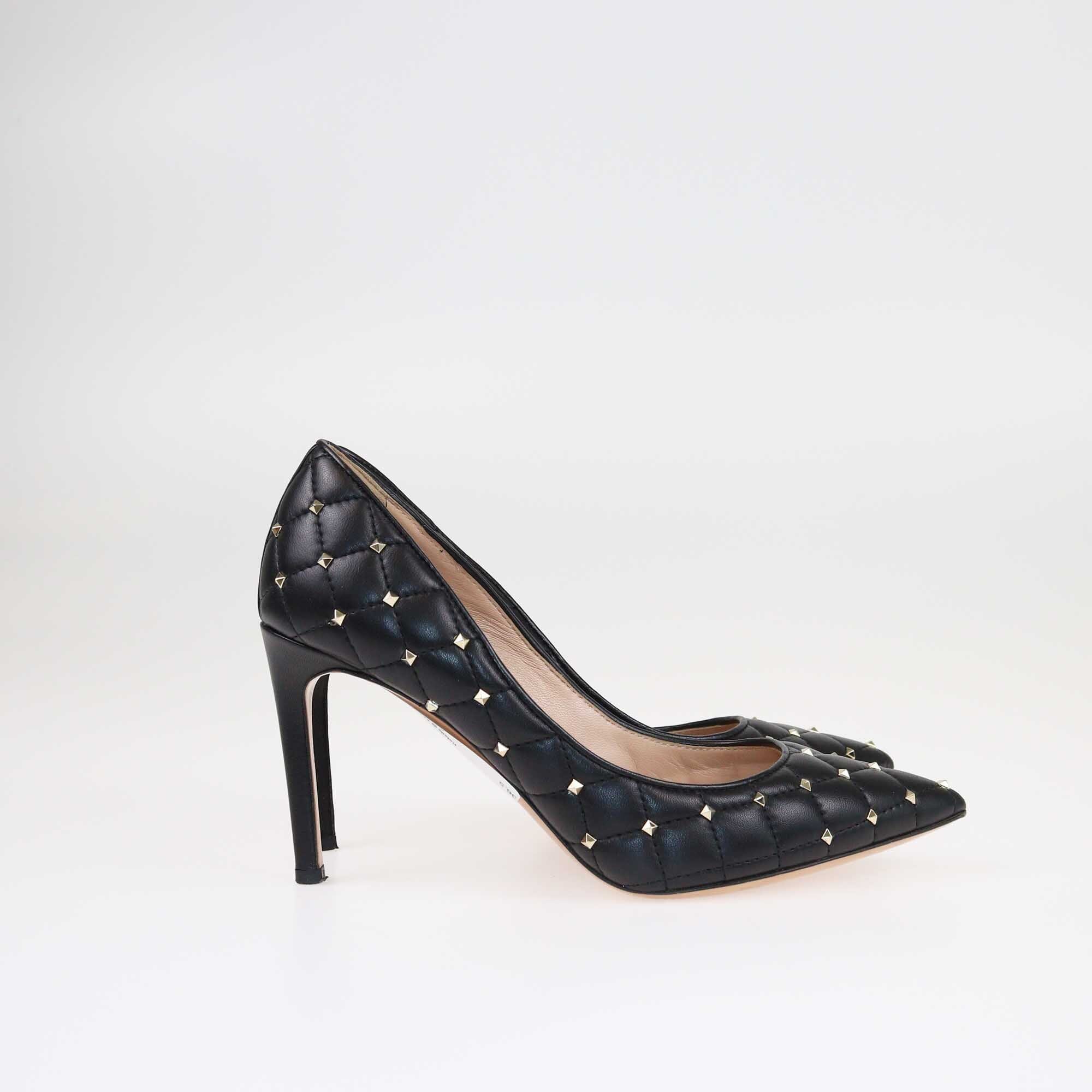 Valentino Black Studded Pointed Toe Pumps Shoes Valentino 