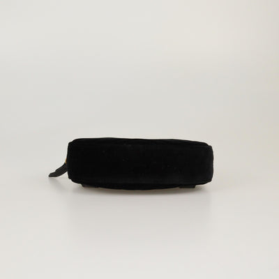 Gucci Black Velvet Matelasse GG Marmont Belt Bag Womens Gucci 