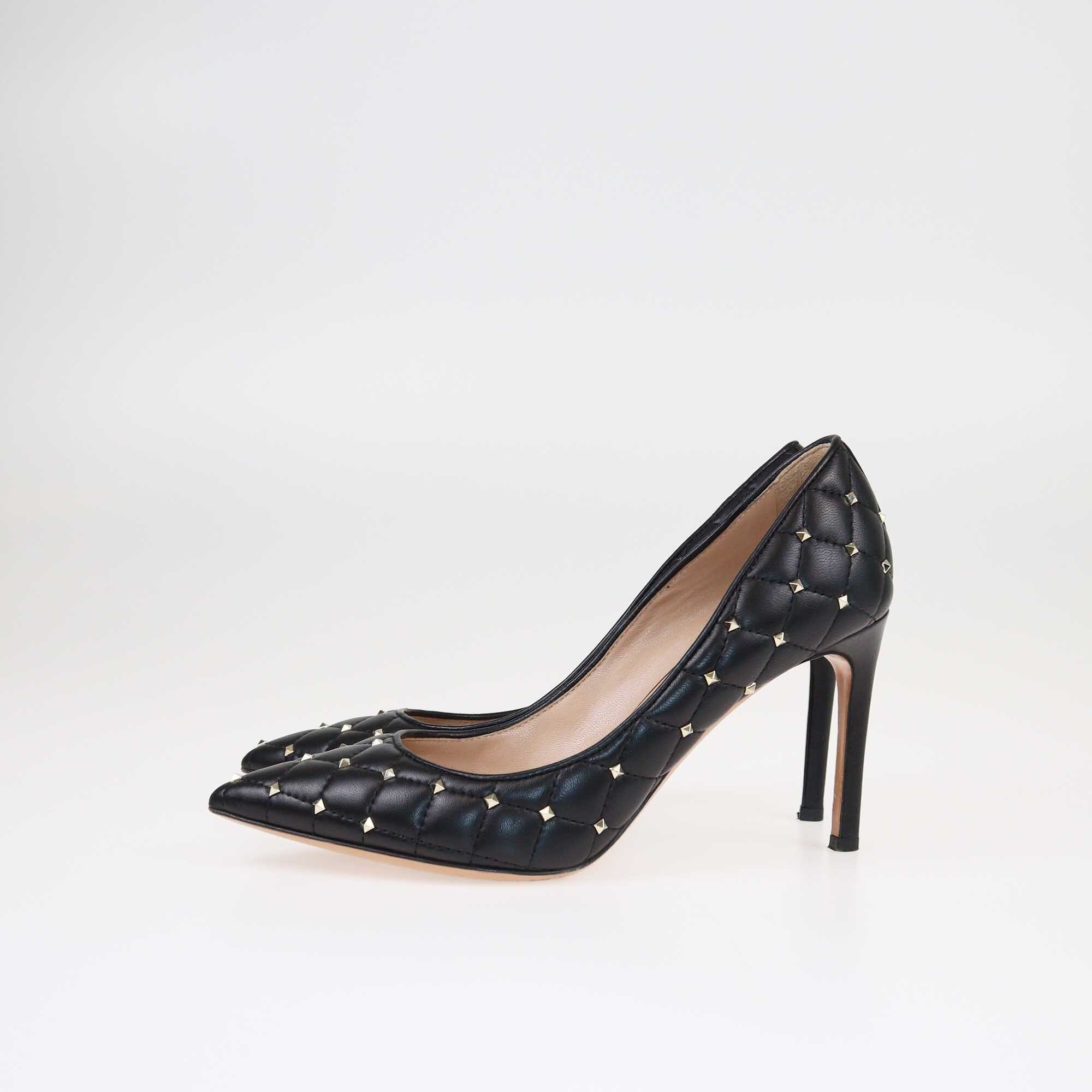 Valentino Black Studded Pointed Toe Pumps Shoes Valentino 