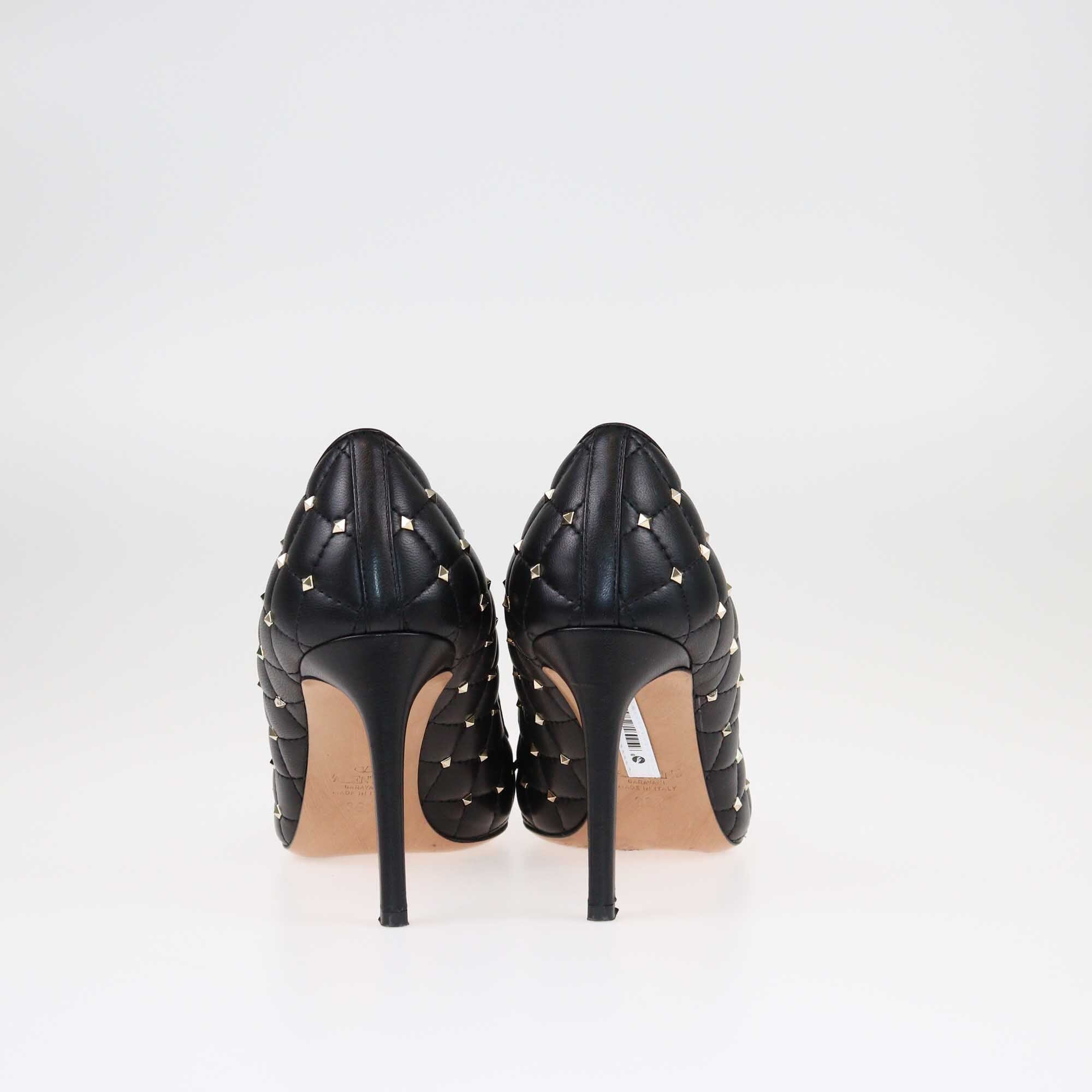 Valentino Black Studded Pointed Toe Pumps Shoes Valentino 