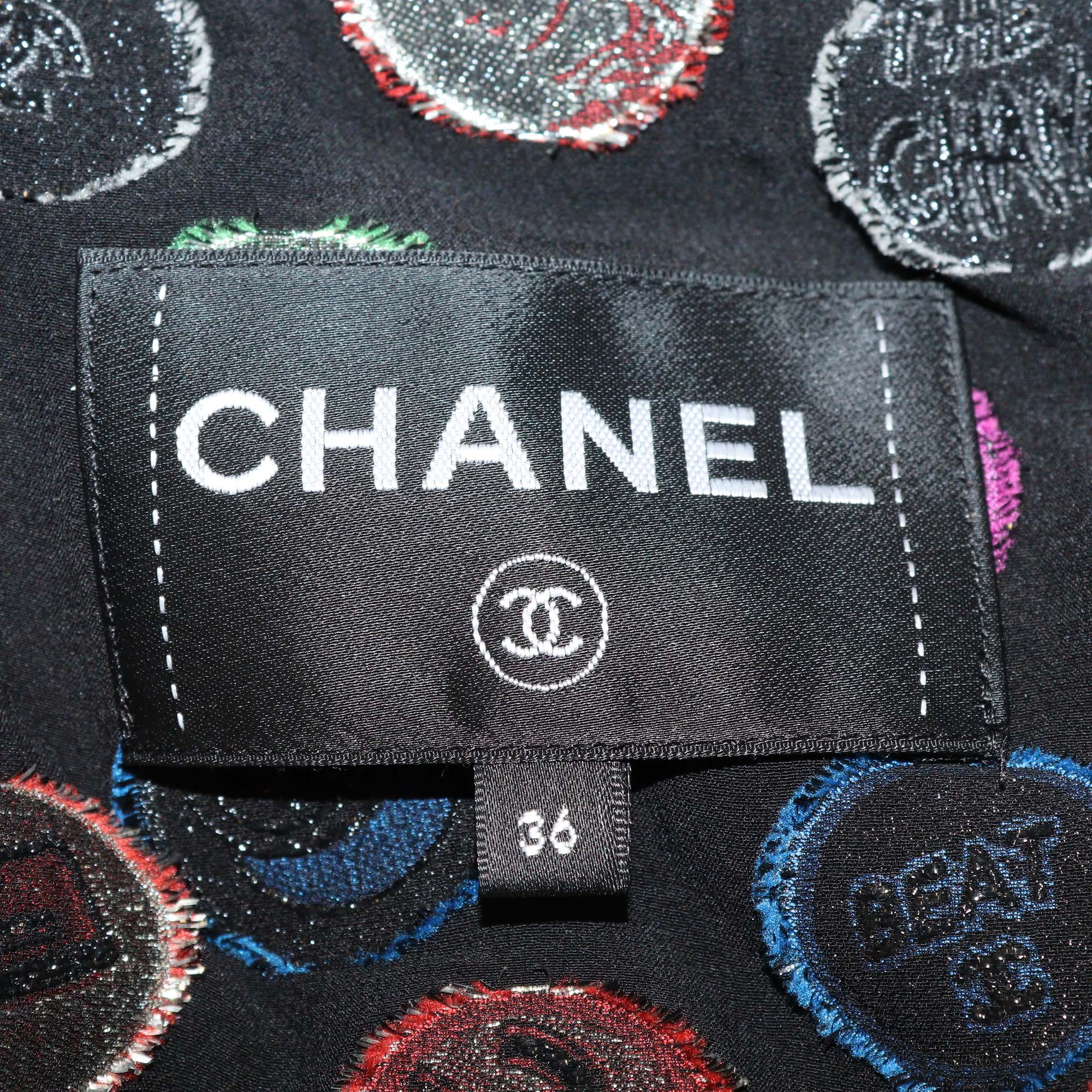 Chanel Black Tweed Blend Wool Long Sleeve Jacket