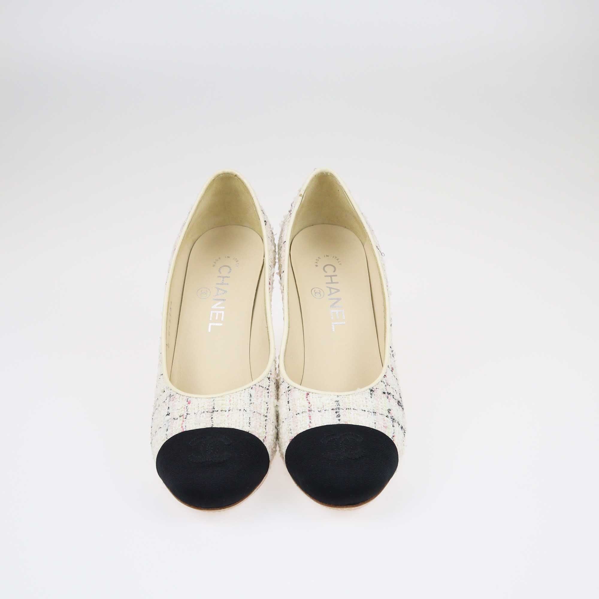 Chanel Multicolor CC Cap Toe Pumps Shoes Chanel 