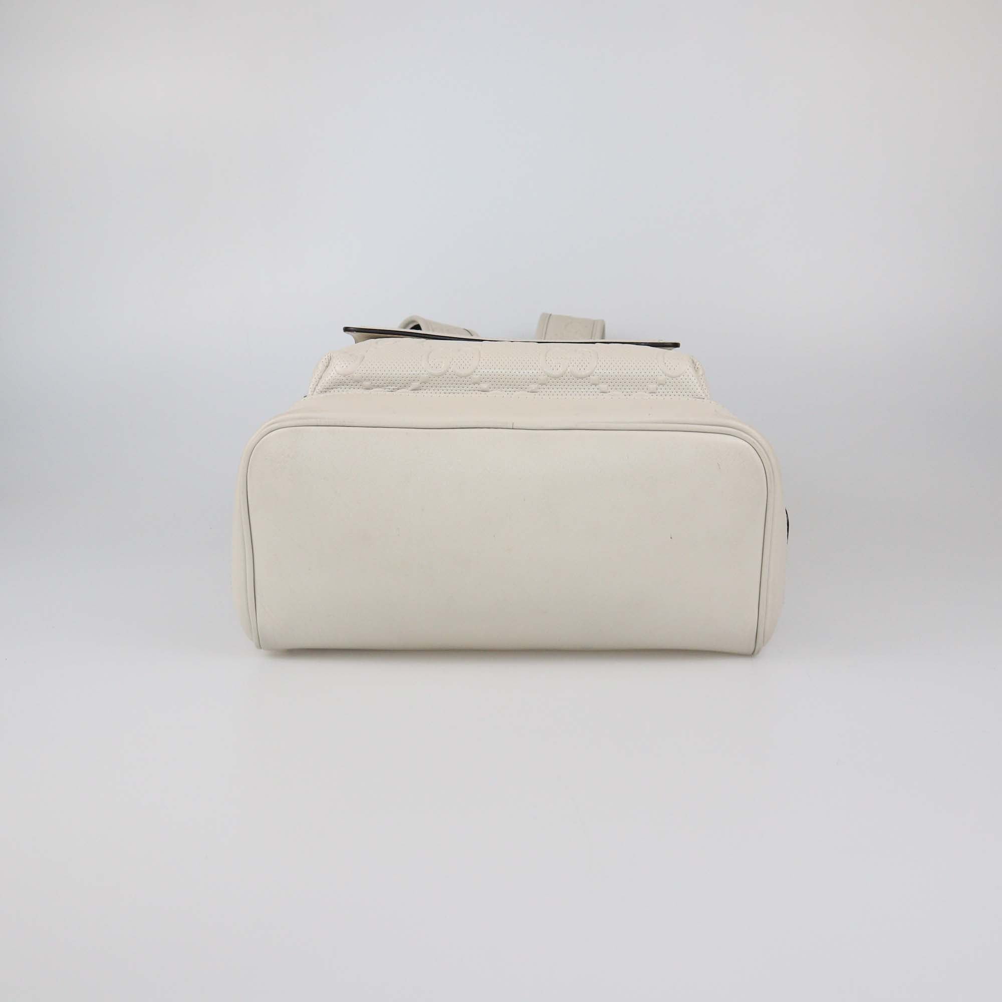 Gucci Off White Jumbo GG Embossed Leather Backpack
